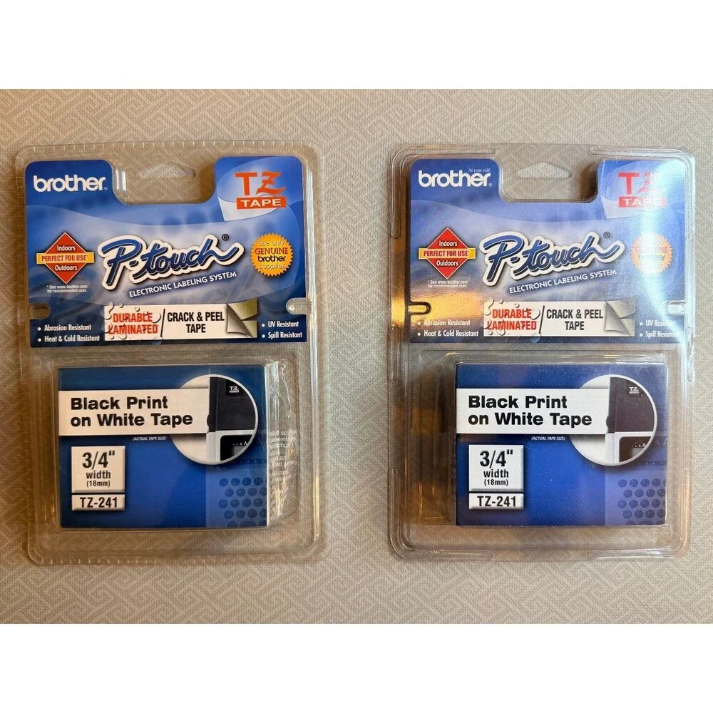 2-Pack Brother TZ-241 P-Touch Label Tape 3/4